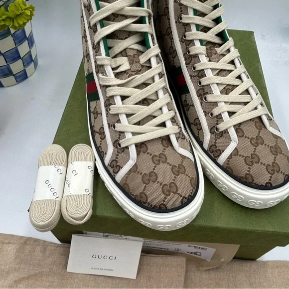 Men’s Gucci tennis 1977 HighTop Sneakers size 12.5 made in Italy
